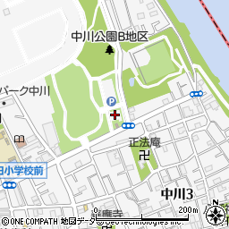 中川公園駐車場周辺の地図