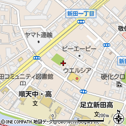 東京都足立区新田2丁目周辺の地図