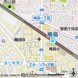 ふうりゅう 梅島本店周辺の地図