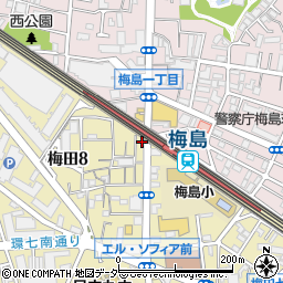 梅島駅前周辺の地図
