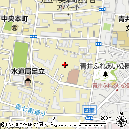足立区　住区センター中央本町周辺の地図
