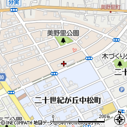 千葉県松戸市二十世紀が丘美野里町186周辺の地図