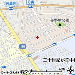 千葉県松戸市二十世紀が丘美野里町45周辺の地図