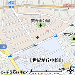 千葉県松戸市二十世紀が丘美野里町185周辺の地図