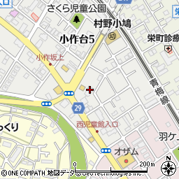 羽村市　西児童館周辺の地図