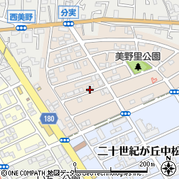 千葉県松戸市二十世紀が丘美野里町63周辺の地図