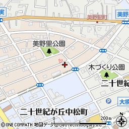 千葉県松戸市二十世紀が丘美野里町188周辺の地図