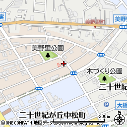 千葉県松戸市二十世紀が丘美野里町166周辺の地図