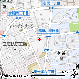 北区　稲田こどもクラブ周辺の地図