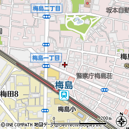 タイムスペース梅島駅前駐車場周辺の地図