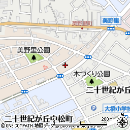 千葉県松戸市二十世紀が丘美野里町193周辺の地図