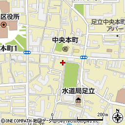 東京都足立区中央本町周辺の地図