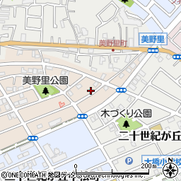 千葉県松戸市二十世紀が丘美野里町201周辺の地図