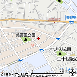 千葉県松戸市二十世紀が丘美野里町213周辺の地図