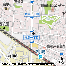 上海亭梅島店周辺の地図