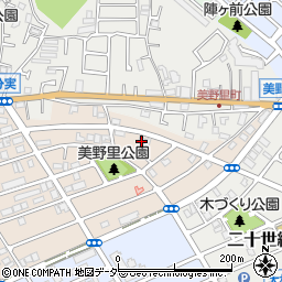 千葉県松戸市二十世紀が丘美野里町218周辺の地図