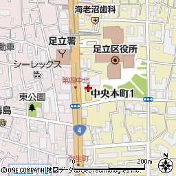 東京都足立区中央本町1丁目15周辺の地図