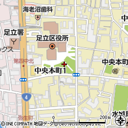 東京都足立区中央本町1丁目14周辺の地図