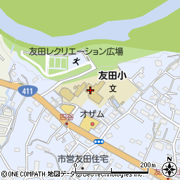 青梅市立友田小学校周辺の地図