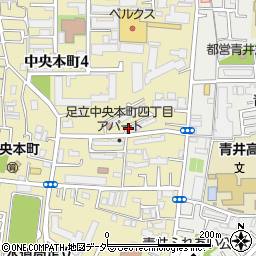東京都足立区中央本町4丁目20周辺の地図