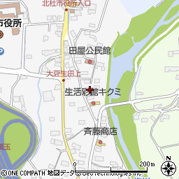 山梨県北杜市須玉町大豆生田538周辺の地図