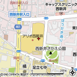 ポニークリーニングアリオ西新井店周辺の地図