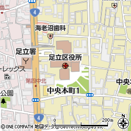 東京都足立区周辺の地図