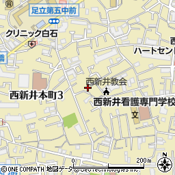 東京都足立区西新井本町1丁目23周辺の地図