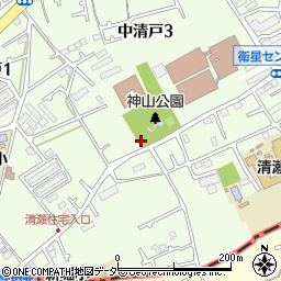神山公園トイレ周辺の地図