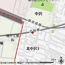 千葉県鎌ケ谷市北中沢3丁目3周辺の地図