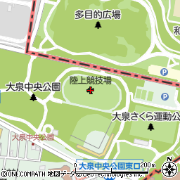 大泉中央公園陸上競技場周辺の地図