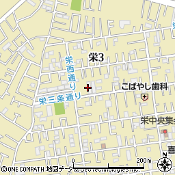 埼玉県新座市栄3丁目周辺の地図