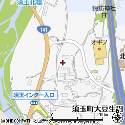 山梨県北杜市須玉町大豆生田1170-2周辺の地図