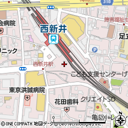 タイムズ西新井駅西口駅前暫定周辺の地図