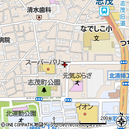 北志茂一郵便局周辺の地図