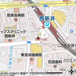 松屋西新井店周辺の地図