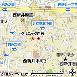 東京都足立区西新井本町3丁目9周辺の地図