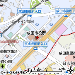 成田市役所　成田市消費生活センター周辺の地図