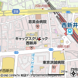 ハーモニーテラス西新井栄町周辺の地図
