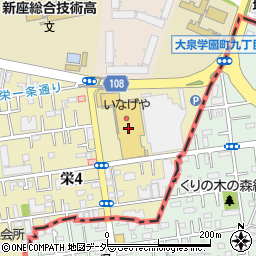 ダイソーいなげや大泉学園店周辺の地図