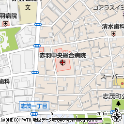 赤羽中央総合病院周辺の地図