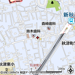 秋津中通り周辺の地図