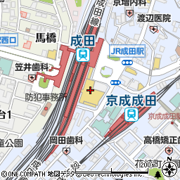 成田市役所　成田市・文化芸術センター周辺の地図
