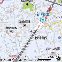 新秋津駅前パーキング周辺の地図