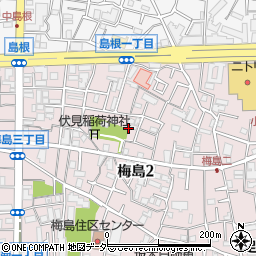 東京都足立区梅島2丁目周辺の地図