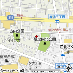 東京都足立区鹿浜1丁目周辺の地図