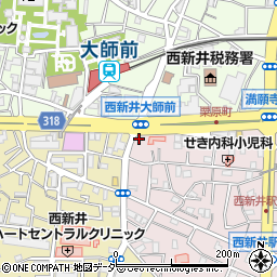 コーポ利川西新井栄町周辺の地図