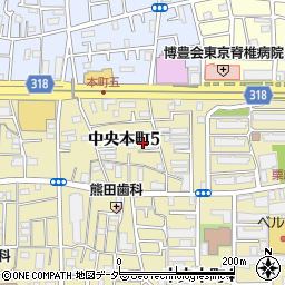 東京都足立区中央本町5丁目周辺の地図