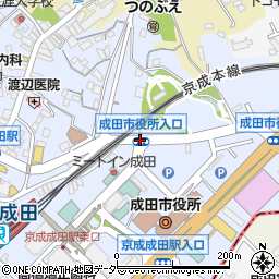 成田市役所入口周辺の地図