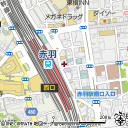 九州地鶏 和牛もつ鍋 吉蔵 赤羽本店周辺の地図